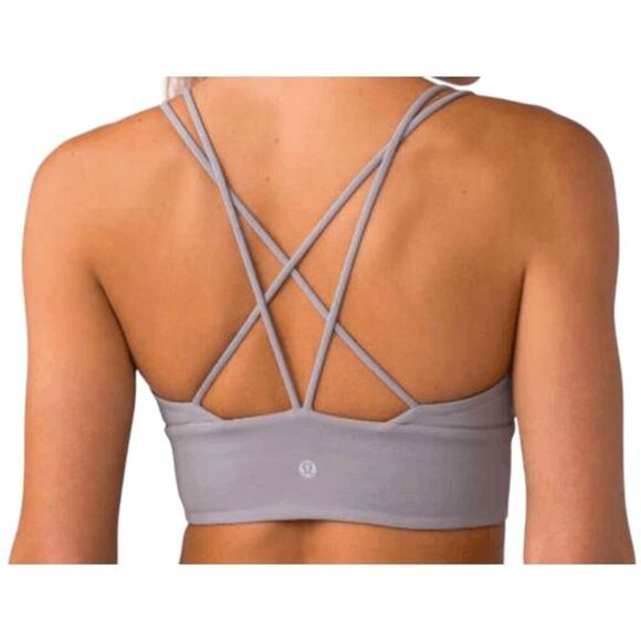 LULULEMON ATHLETICA Pushing The Limits Bra In Dark Chrome Size 4 - Picture 1 of 4